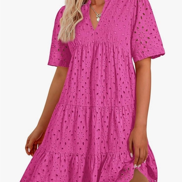 Dresses & Skirts - NWT Cotton boho eyelet dress women’s small